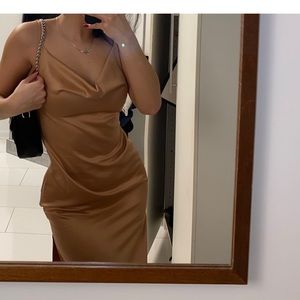 TAN SILK DRESS